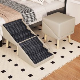 Dog Ramp for Bed & Couch, Dog Stairs 22.83 inches High for Large/Medium/Small Doggie, Foldable 2 in 1 Wooden Pet Steps for Older and Injured Dogs, Spl
