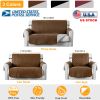 Reversible Sofa Cover Chair Loveseat Couch Microfiber Slipcover Cushion Furniture Protector Shield Water-Resistant W/ Elastic Strap For Kids Pet Dog C