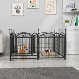 Dog Playpen Indoor 24 inch 8 Panels Metal Dog Pen Pet Dog Fence Outdoor Exercise Pen with Doors, Heavy Duty Dog Fence Puppy Pen for Large Medium Small