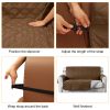 Reversible Sofa Cover Chair Loveseat Couch Slipcover Microfiber Cushion Furniture Protector Shield Water-Resistant W/ Elastic Strap For Kids Pet Dog C