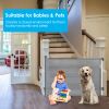 Retractable Baby Safety Gate Door 58.3In Extra Wide Stair Gate For Toddlers Dogs Baby Gate With Punch Kit Punch-Free Kit For Doorway Hallway Indoor Ou