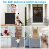 Retractable Baby Safety Gate Door 58.3In Extra Wide Stair Gate For Toddlers Dogs Baby Gate With Punch Kit Punch-Free Kit For Doorway Hallway Indoor Ou