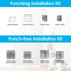 Retractable Baby Safety Gate Door 58.3In Extra Wide Stair Gate For Toddlers Dogs Baby Gate With Punch Kit Punch-Free Kit For Doorway Hallway Indoor Ou