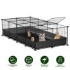 47X24X12" Guinea Pig Cage Small Animal Playpen Diy Metal Pet Enclosure With 20 Panels Waterproof Floor Mat For Hedgehogs Chickens Ducklings Rabbits Ha