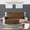 Reversible Sofa Cover Chair Loveseat Couch Slipcover Microfiber Cushion Furniture Protector Shield Water-Resistant W/ Elastic Strap For Kids Pet Dog C