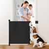 Retractable Baby Safety Gate Door 58.3In Extra Wide Stair Gate For Toddlers Dogs Baby Gate With Punch Kit Punch-Free Kit For Doorway Hallway Indoor Ou