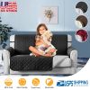 Reversible Sofa Cover Chair Loveseat Couch Slipcover Microfiber Cushion Furniture Protector Shield Water-Resistant W/ Elastic Strap For Kids Pet Dog C