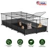 47X24X12" Guinea Pig Cage Small Animal Playpen Diy Metal Pet Enclosure With 20 Panels Waterproof Floor Mat For Hedgehogs Chickens Ducklings Rabbits Ha