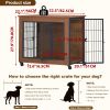 32.5" Dog Crate Furniture With Lockable Wheels Heavy Duty Wooden Dog Kennel With 2 Doors Steel Metal Pet Cage End Table Brown Indoor Dog House For Sma