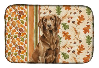 Liver Flat-Coated Retriever Heirloom Fall Dish Drying Mat Absorbent Dish Drying Mat Pad for Kitchen Counter Dish Drainer Mat for Countertop, 14 x