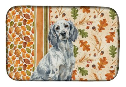 Blue Belton English Setter Heirloom Fall Dish Drying Mat Absorbent Dish Drying Mat Pad for Kitchen Counter Dish Drainer Mat for Countertop, 14 x