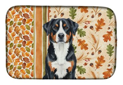 Greater Swiss Mountain Dog Heirloom Fall Dish Drying Mat Absorbent Dish Drying Mat Pad for Kitchen Counter Dish Drainer Mat for Countertop, 14 x
