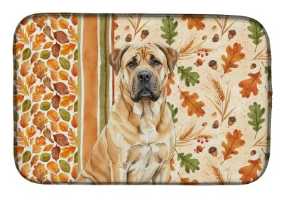 Fawn Boerboel Heirloom Fall Dish Drying Mat Absorbent Dish Drying Mat Pad for Kitchen Counter Dish Drainer Mat for Countertop, 14 x 21", Multicol