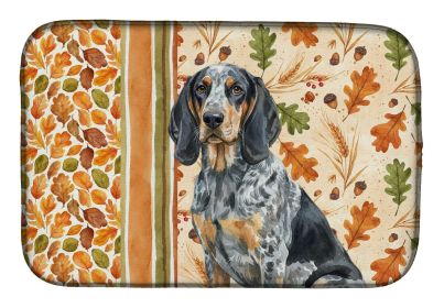 Bluetick Coonhound Heirloom Fall Dish Drying Mat Absorbent Dish Drying Mat Pad for Kitchen Counter Dish Drainer Mat for Countertop, 14 x 21"