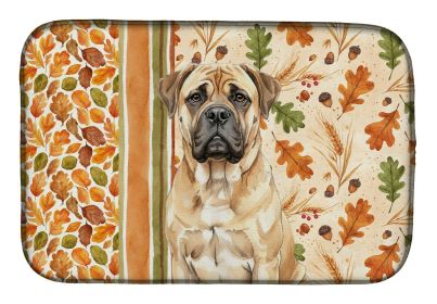 Bullmastiff Heirloom Fall Dish Drying Mat Absorbent Dish Drying Mat Pad for Kitchen Counter Dish Drainer Mat for Countertop, 14 x 21", Multicolor