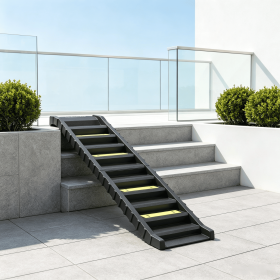 Foldable Dog Stairs for Car Truck SUV Black Accessory for Large Medium Small Dogs Easy Entry Ramp