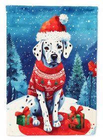 Dalmatian Christmas House Flag Large Porch Sleeve Pole Decorative Outside Yard Banner Artwork Wall Hanging, Polyester, House Size, Multicolor