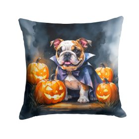 English Bulldog Puppy Halloween Throw Pillow Machine Washable, Indoor Outdoor Decorative Pillow for Couch, Bed or Patio, 18Hx18W