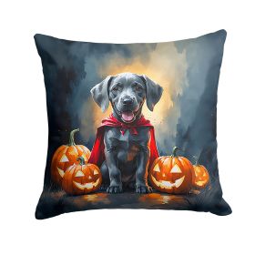 Weimaraner Puppy Halloween Throw Pillow Machine Washable, Indoor Outdoor Decorative Pillow for Couch, Bed or Patio, 18Hx18W