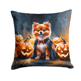 Pomeranian Puppy Halloween Throw Pillow Machine Washable, Indoor Outdoor Decorative Pillow for Couch, Bed or Patio, 18Hx18W
