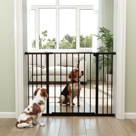 Black Pressure Fit Dog Gate Pet Barrier for Stairs Doorway 29.9''-42.1'' Width Adjustable Safety Fence for Home Entry