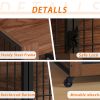 27.2" Dog Crate Furniture With Lockable Wheels Heavy Duty Wooden Dog Kennel With 2 Doors Steel Metal Pet Cage End Table Brown Indoor Dog House For Sma