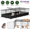 47X24X12" Guinea Pig Cage Small Animal Playpen Diy Metal Pet Enclosure With 20 Panels Waterproof Floor Mat For Hedgehogs Chickens Ducklings Rabbits Ha