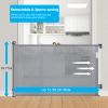 Retractable Baby Safety Gate Door 58.3In Extra Wide Stair Gate For Toddlers Dogs Baby Gate With Punch Kit Punch-Free Kit For Doorway Hallway Indoor Ou