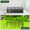 47X24X12" Guinea Pig Cage Small Animal Playpen Diy Metal Pet Enclosure With 20 Panels Waterproof Floor Mat For Hedgehogs Chickens Ducklings Rabbits Ha