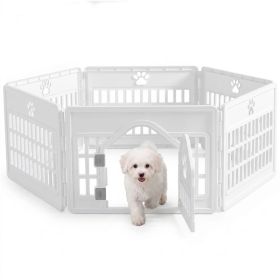 Plastic Dog With Movable Enclosure, Suitable For Small And Medium-sized Dogs, Cats And Rabbits. (Option: White 6p)