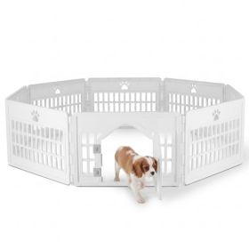 Plastic Dog With Movable Enclosure, Suitable For Small And Medium-sized Dogs, Cats And Rabbits. (Option: White 8p)