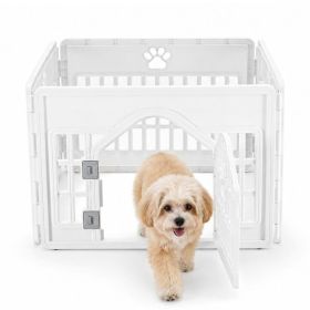 Plastic Dog With Movable Enclosure, Suitable For Small And Medium-sized Dogs, Cats And Rabbits. (Option: White 4p)