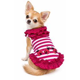 Knit Cotton Ladybug Kisses Ruffle Dress (size: XS)