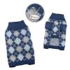 Argyle Turtleneck Sweater in Navy/Light Blue/Gray