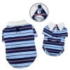 Premium Knit Cotton Harbor Blue Striped Polo Shirt