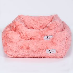 Cuddle Dog Bed (Color: Peach, size: SM)