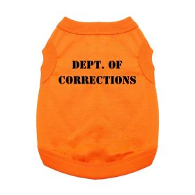 Dept. Of Corrections Dog Shirt (Color: Orange, size: X-Small)